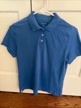 Lands’ End women’s cornflower blue polo shirt/ sz s: 6-8